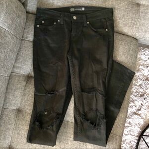 Rare John Eshaya skinny denim jeans distressed 2